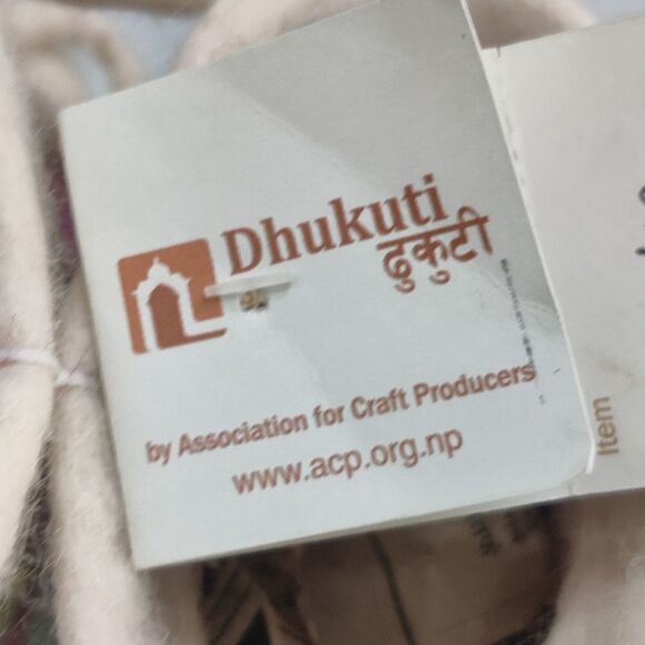 Wool felt Slippers Wearable Art Flowers Handmade in Nepal New w/ Tags Baby Sz 5 - Picture 11 of 16